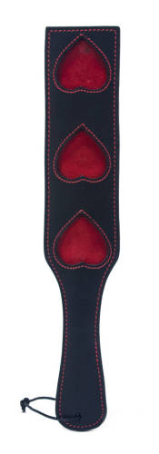 THREE CUT OUT HEART PADDLE HARNESS & SUEDE LEATHER 16''