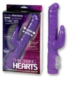 Vibrator pentru stimulare vaginala si clitoridiana Throbbing Hearts
