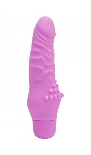 Get Real Mini Vibrator Realist din Silicon cu Stimulator Clitoris - culoare Roz