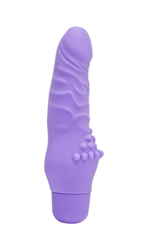 Get Real Mini Vibrator Realist din Silicon cu Stimulator Clitoris - culoare Violet