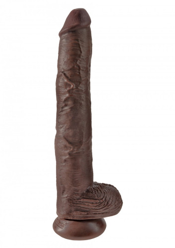 King Cock Penis cu Testicule 35 cm - culoare Maro