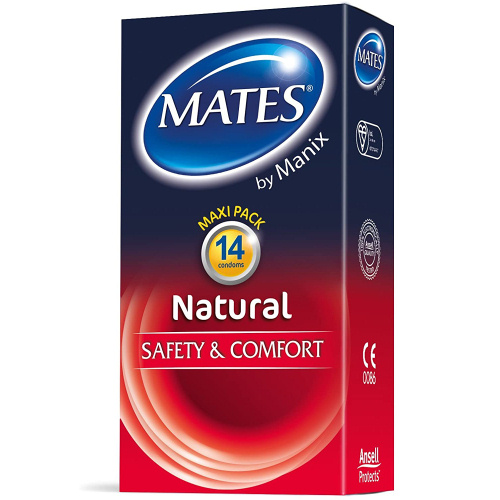 Mates Natural+ Sigur si Confortabil Prezervative 14 bucati
