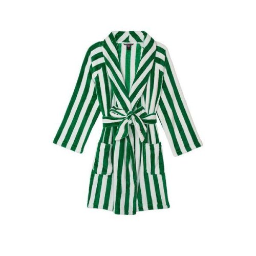 Halat, Victoria&#039;s Secret, Logo Short Cozy, Green Stripe, Marime M