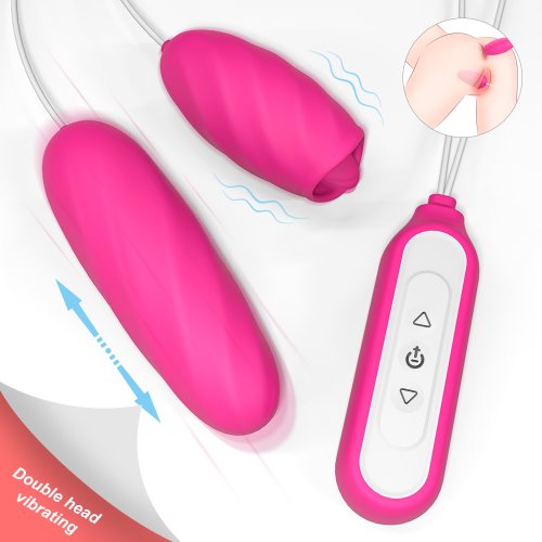 2 Oua Vibratoare Woody 9 Modes Licking&9 Modes Thrusting Silicon USB Roz Passion Labs