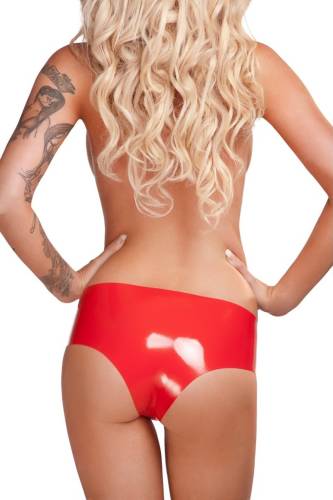 Bikini Hipster din latex XL rosii