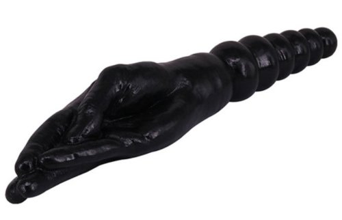 Dildo Dublu Fisting, PVC, Negru, 34 cm, Mokko Toys