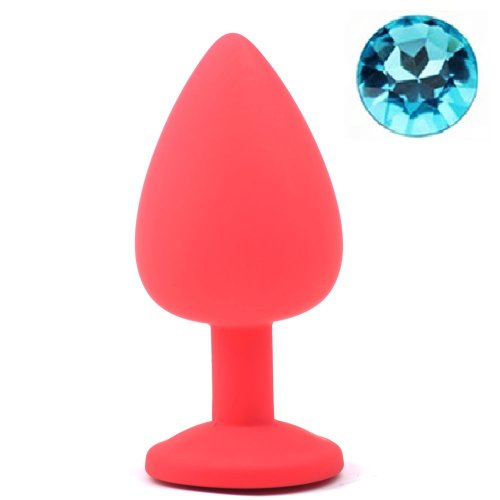 Dop Anal Diamond Buttplug Large Silicon Rosu/Albastru Mokko Toys