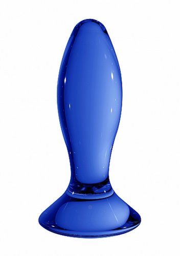 Dop Anal din Sticla Follower, Albastru, 11.5 cm