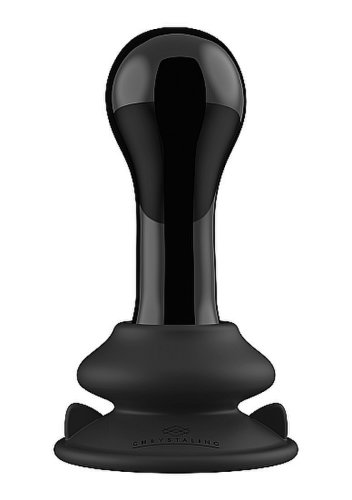 Dop Anal din Sticla Globy, Remote Control, Ventuza Silicon Detasabila, 10 Moduri Vibratii, USB, 11 cm