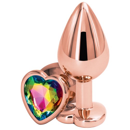 Dop Anal Metalic Medium Heart Shape Rose Gold/Multicolor Passion Labs