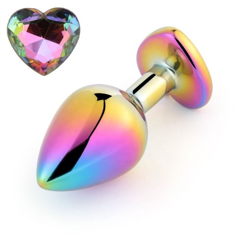 Dop Anal Metalic Large Heart Shape Multicolor Mokko Toys