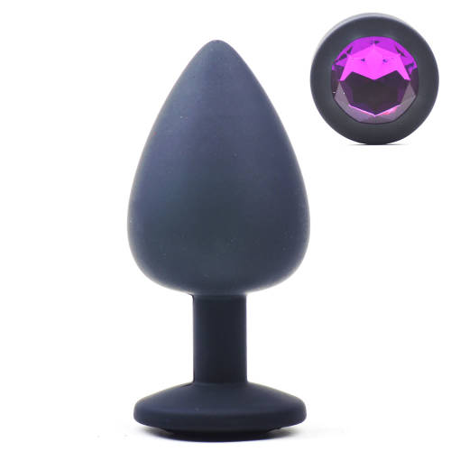Dop Anal Silicon Diamond Buttplug Mare Negru 9.5 cm Mokko Toys