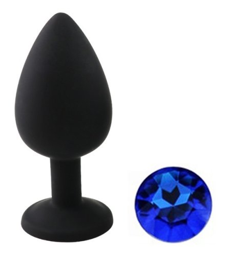 Dop Anal Diamond Buttplug Large Silicon Negru/Albastru Mokko Toys