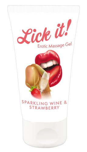 Lubrifiant Comestibil Lick-It Vin Spumant si Capsuni 50 ml