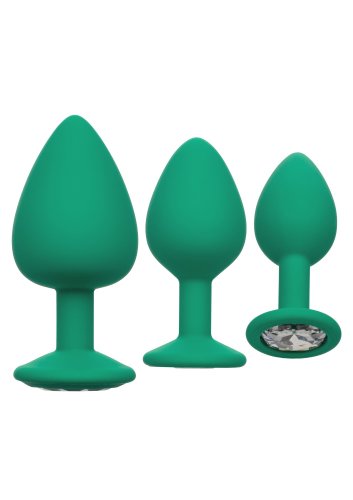 Set 3 Dopuri Anale Cheeky Gems Silicon Verde