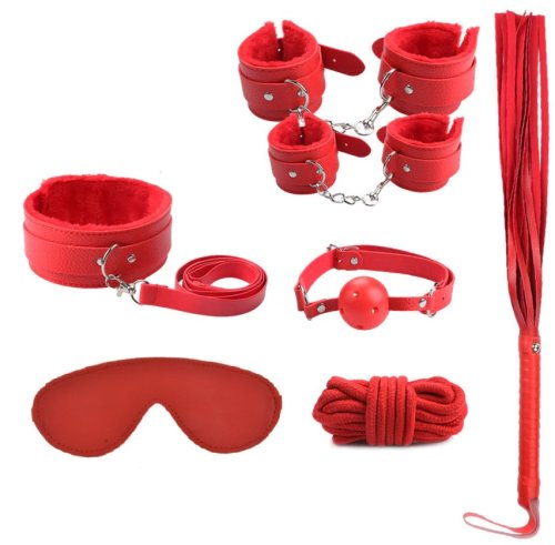Set BDSM Fear Me 8 Piese Rosu Guilty Toys