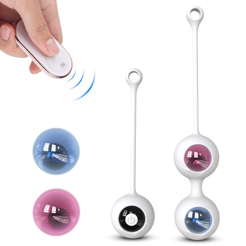 Set Bile Vaginale Poppy Kegel Remote Control 9 Moduri Vibratii Guilty Toys