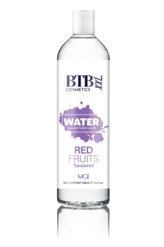 Lubrifiant alunecos, BTB WATER Red Fruits, pe baza de apa, cu aroma de Fructe Rosii, 250 ml